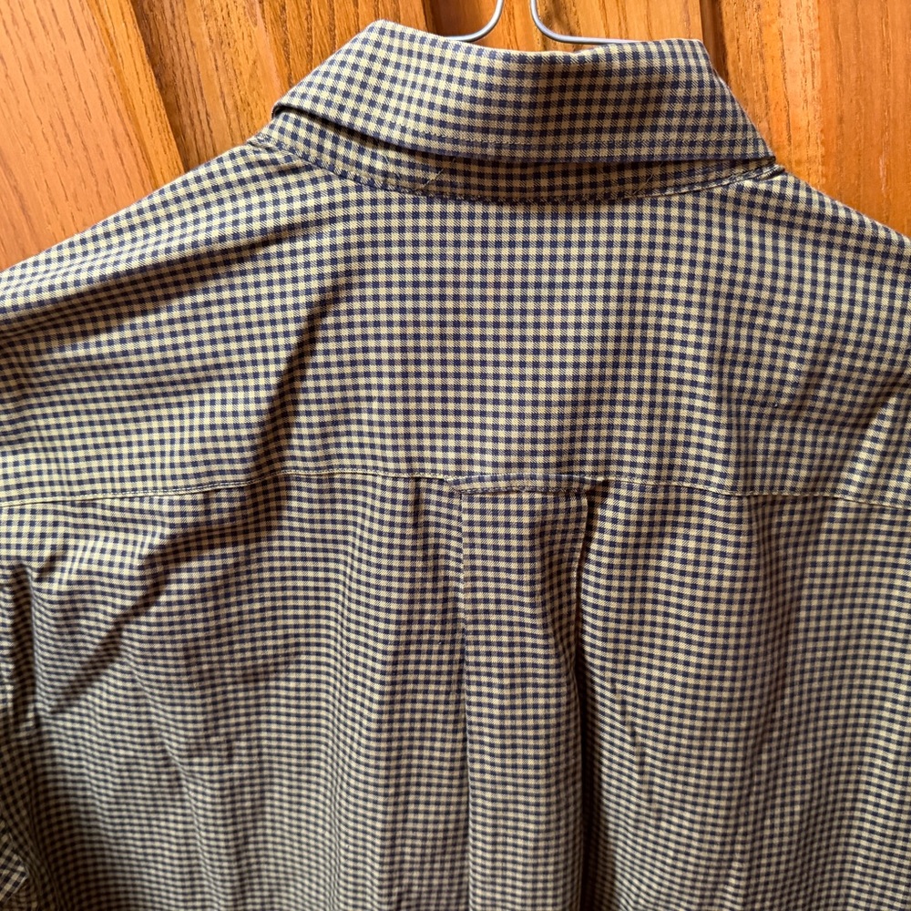 Orvis Men's Size L Black and Green Gingham Shirt